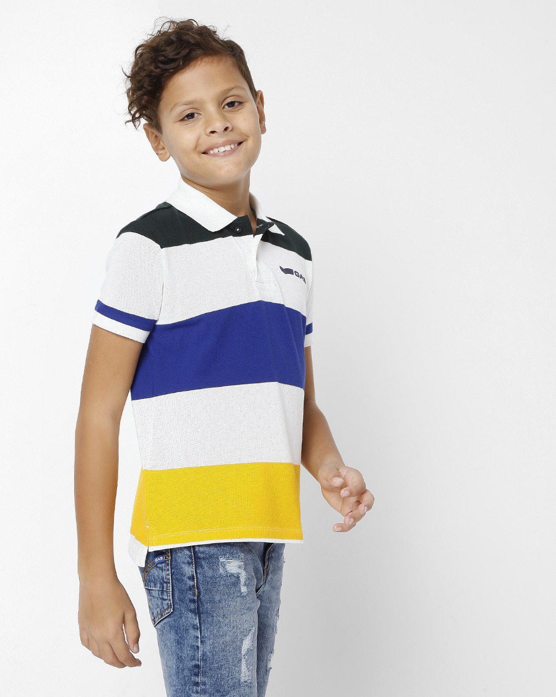GAS KIDS Boys Color Blocked Multicolor T-Shirt